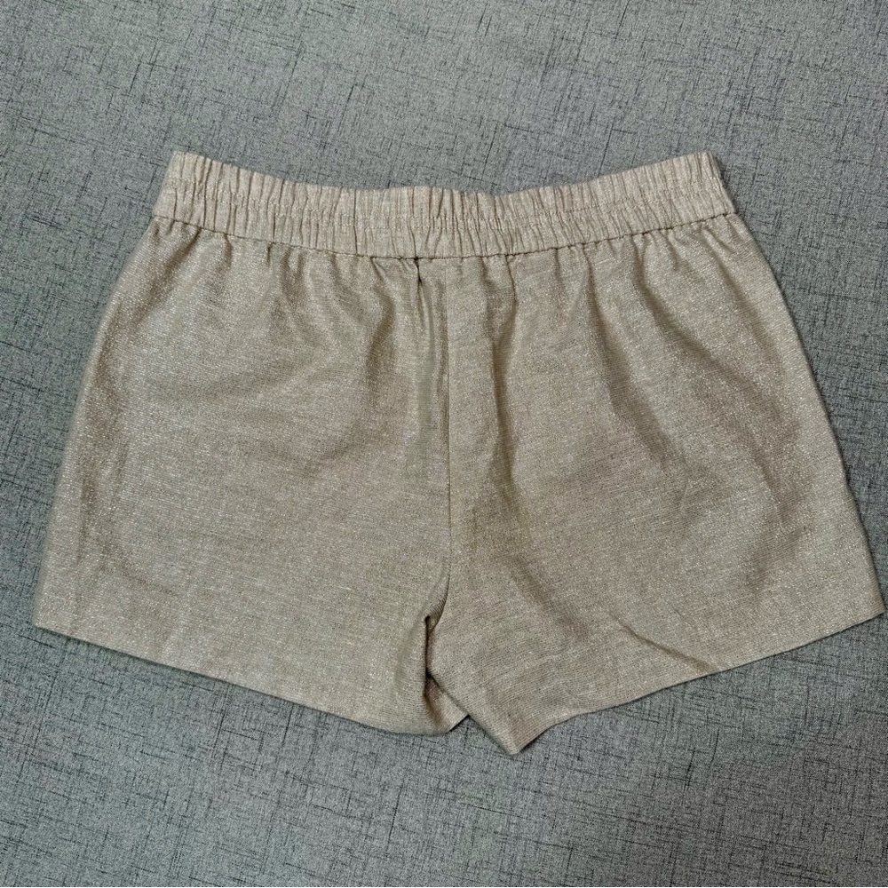 J. Crew Tropez Linen Metallic Shimmer Shorts with Pockets Size 4 - Picture 7 of 8